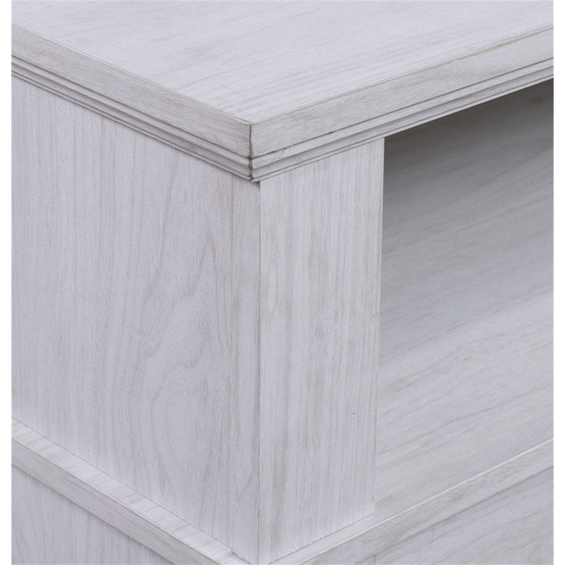 Meuble télé avec foyer et chauffage Iris, White Walnut