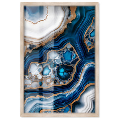 «Azure Alveoli I Shadowbox Print Blue Geode» par Art Remedy