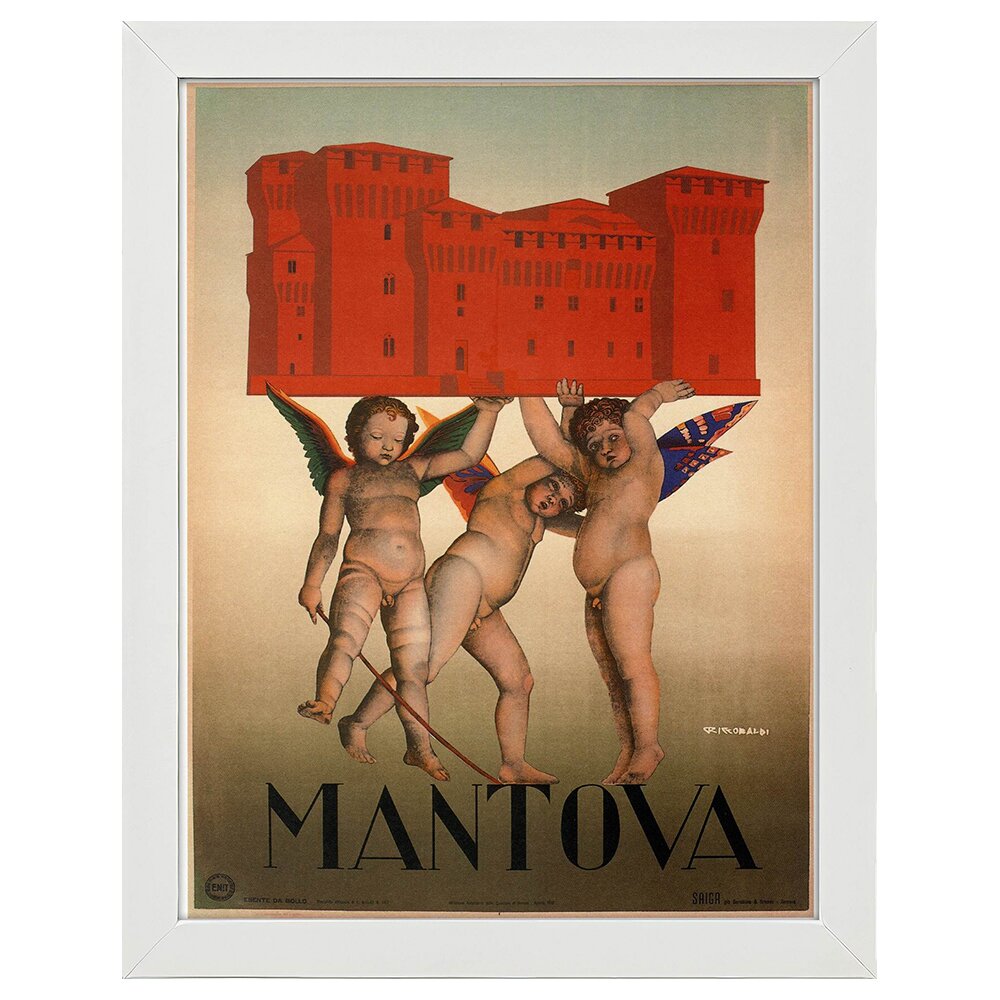 Leinwandbild Vintage Tourist Poster Mantova