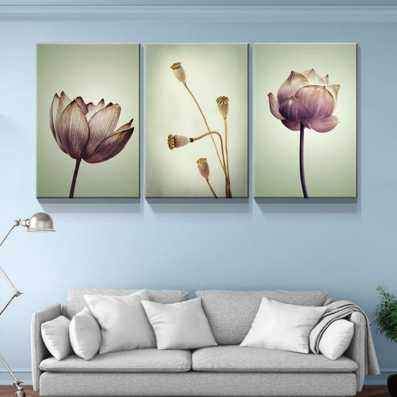 Ensemble de 3 œuvres d'art murales sur toile de zen discrètes, lot de 3 x 12 po