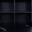 Bureau d'ordinateur de coin en L avec tiroirs, bibliothèque et huche-313104268-484212667