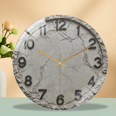 Clock Face With Aurora Borealis Art - 12'' Modern Glass Wall Clock