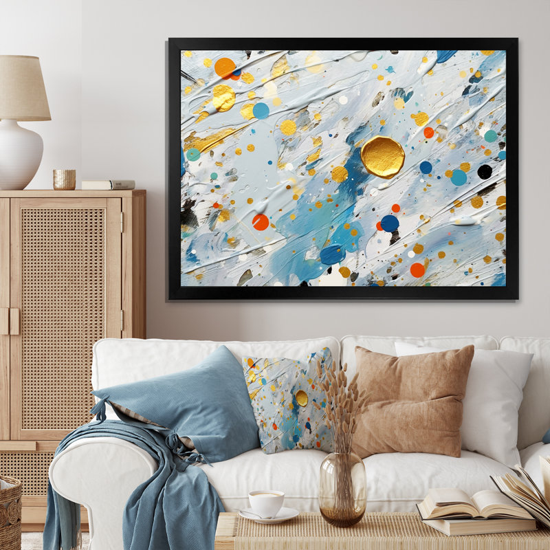 Runa Art Tableau Decoration Murale Abstrait 1 Partie Moderne Toile non tissée Salon Salle Gris Orange Noir 103312b