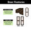 Porte de grange coulissante en bois massif non assemblé 42 po x 84 po x 42 po x 84 po-127374602