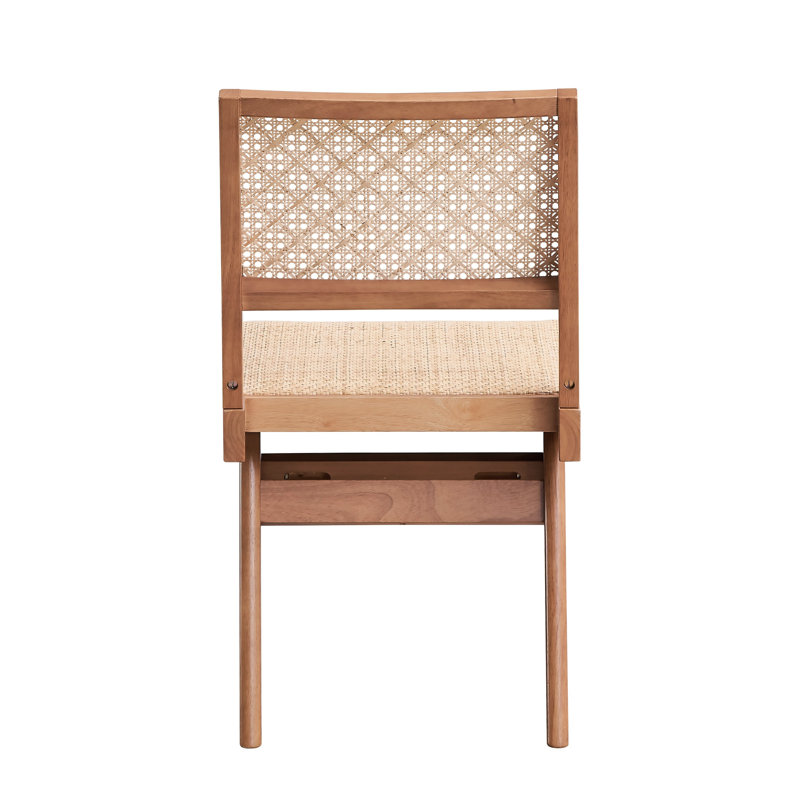 Le style Mid-Century de Casual Casual's comprend 2 chaises d'appoint au fini naturel avec une structure et des pieds de style rustique pour une atmosphère de salle à manger harmonieuse