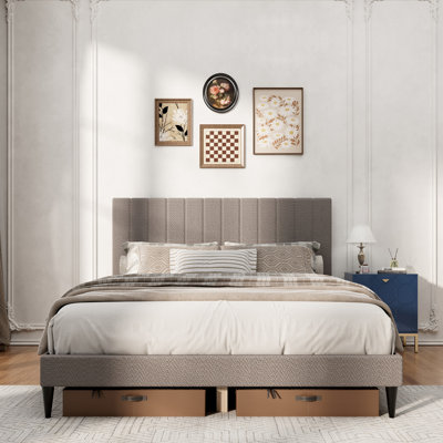 Queen Size Upholstered Platform Bed