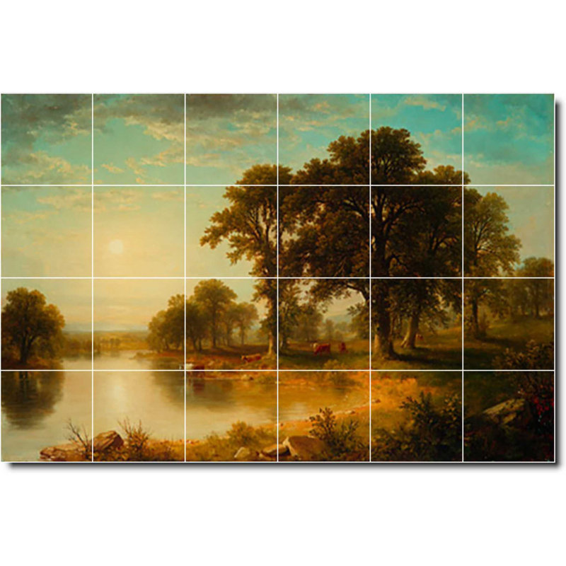 Carreau de céramique décorative 36 po x 24 po 6 po x 6 po, Paysage 02568