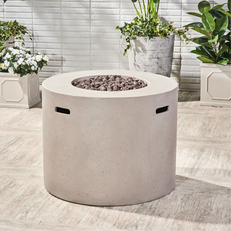 Foyer rond 31 po - 40 000, béton léger, gris, créer une cour sereine, sans assemblage 31,82 po X