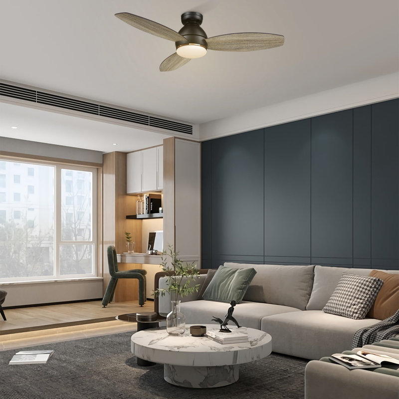 Ventilateur de plafond intelligent Hobart avec télécommande, ensemble d'éclairage inclus, fonctionne avec l'assistant Google et Amazon Alexa, raccourci Siri.