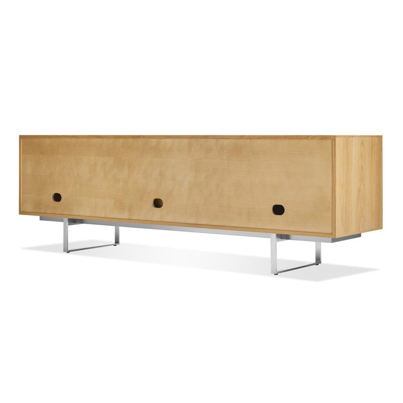 Series 11 Media Console, White Oak/Stainless Steel