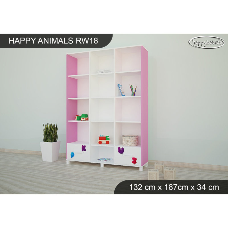 187cm H X 132cm W Kids Bookcase, Pink