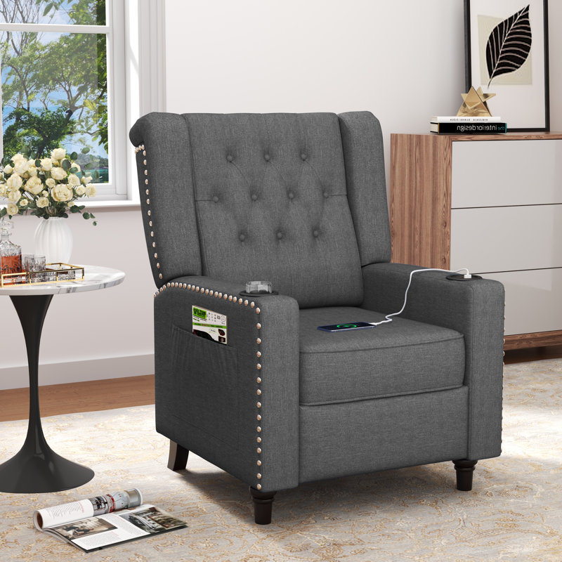 Fauteuil inclinable manuel standard Newton St Loe, Mélange de lin gris foncé