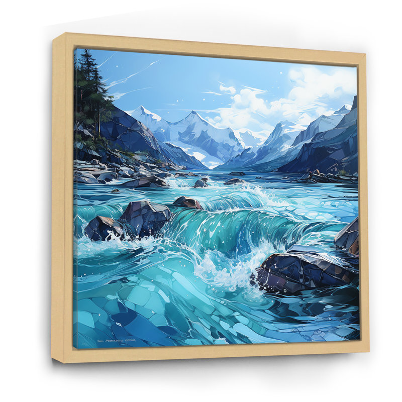 Glacier Charm en Alaska - impression, Cadre naturel flottant, H 16 po x l 16 po x P 1 po