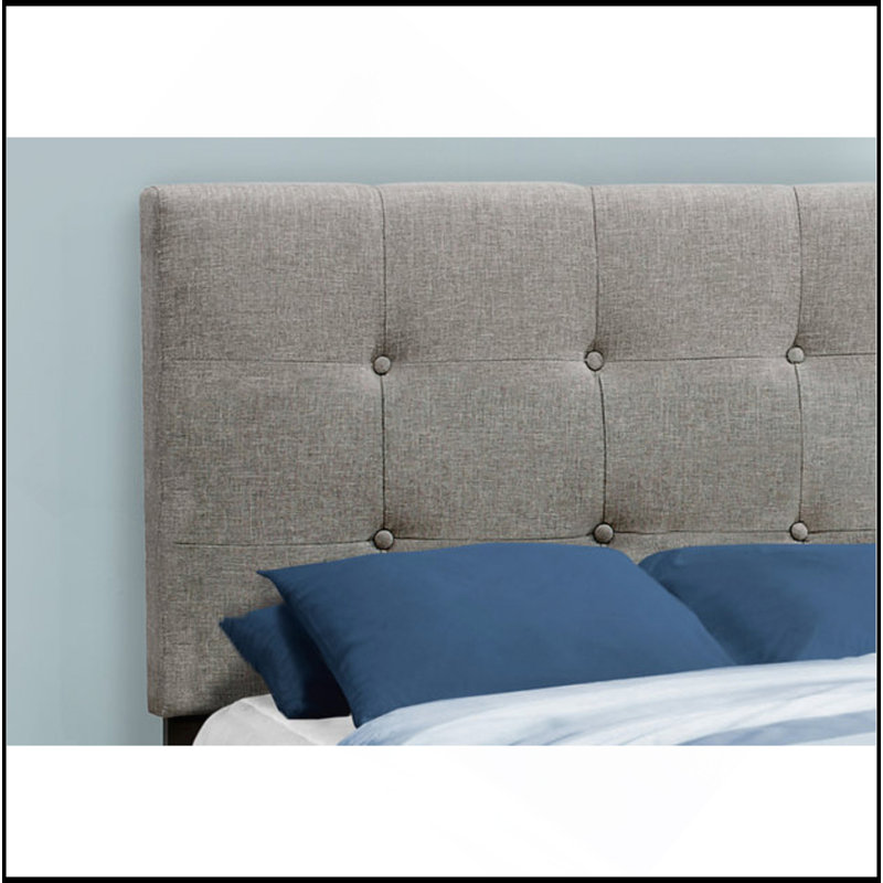 Lit, taille simple, tapissier, chambre à coucher, cadre seulement, enfant, juvénile, aspect lin gris, transitionnel