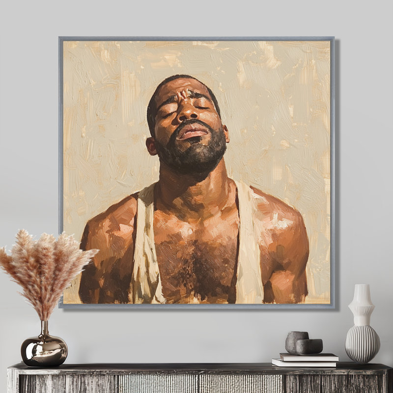 «African American Man Memory - Men», reproduction d'art sur toile, Reproduction avec cadre flottant, Silver, 30" H x 30" W