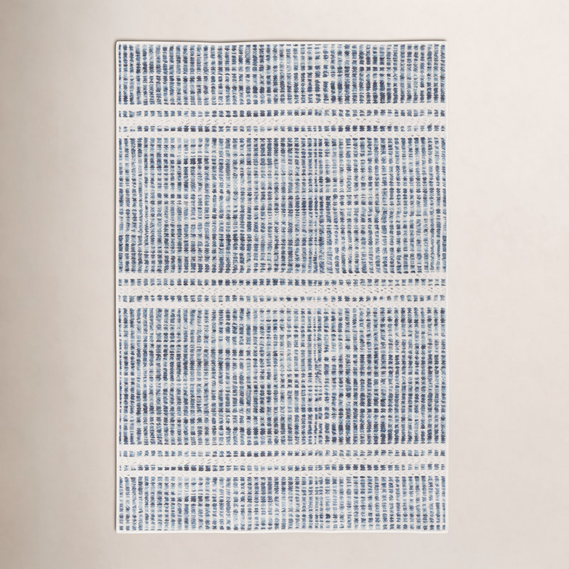 Malta Blue Machine Washable Rug, Rectangle 6' x 9'
