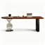 Bureau rectangulaire en bois massif noyer-130470231