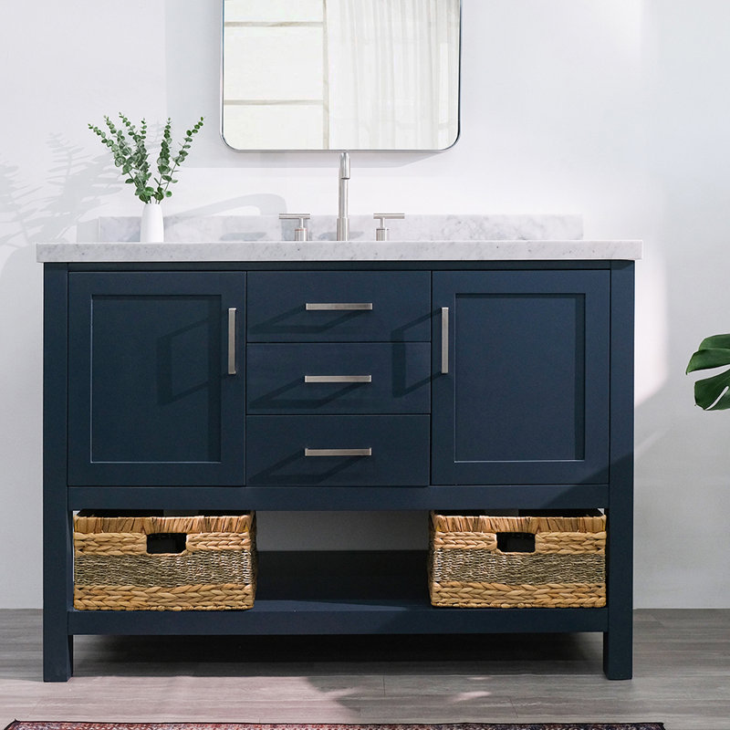 Abby Single Bathroom Vanity Set, 49", Midnight Blue