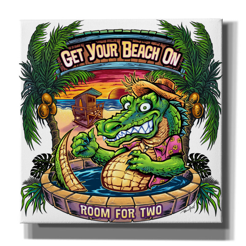 Abbaigh Gator en couleur sur toile, H 12 po x l 12 po x P 0,75 po