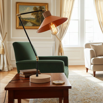 Lampe de travail à bras conique en métal 21 po Aurelius