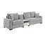 Canapé modulaire en chenille 3 places avec accoudoirs de rangement et console Modern