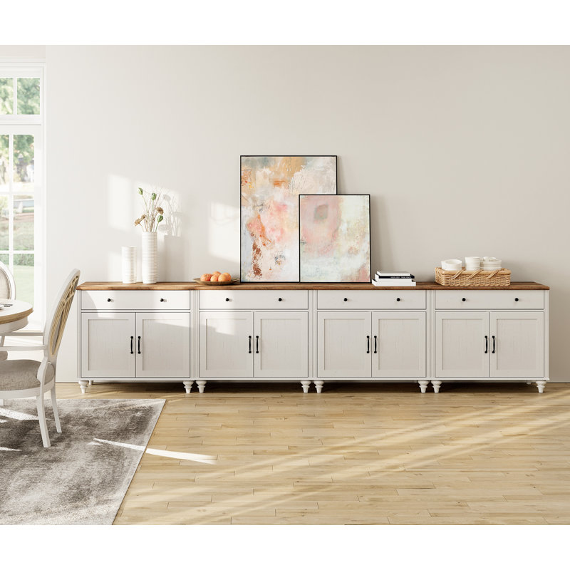 Buffet Corretta 135,4 po, Blanc / Brun