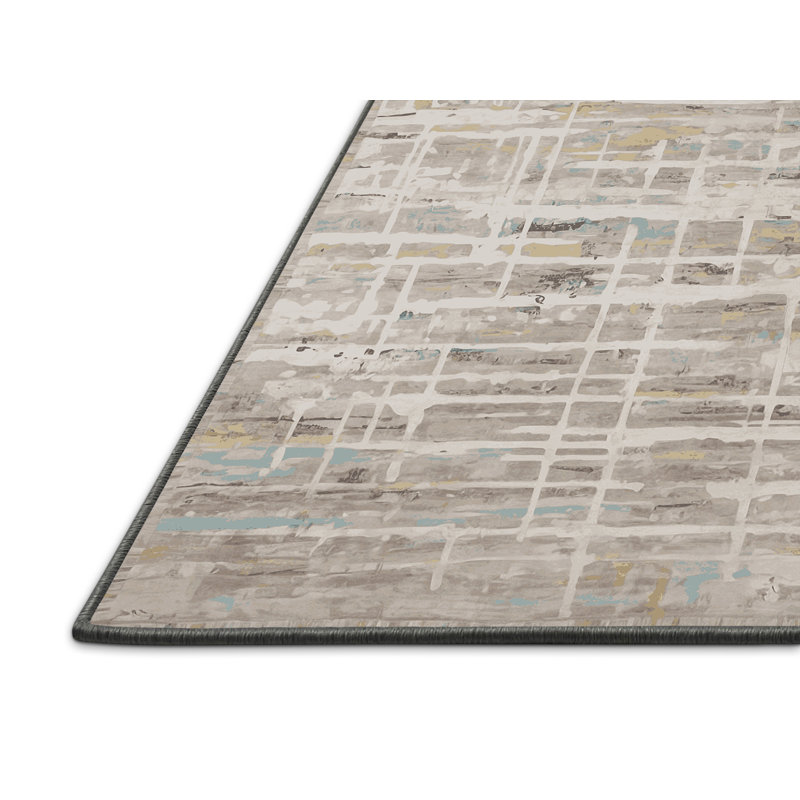 Tapis gris soyeux et moelleux, Carré 3 pi