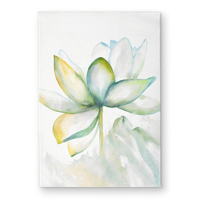 Abstract Lotus Flower Door Mat - Neo Mint Scandinavian Decor