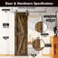 Porte en bois de pin massif non assemblé avec quincaillerie d'installation en nickel brossé Arrow Design-72597899-72597886