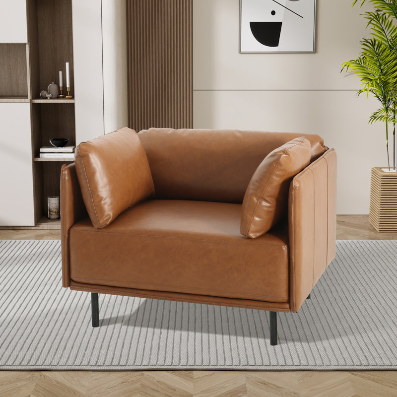 Fauteuil d'appoint Vintage, Similicuir brun