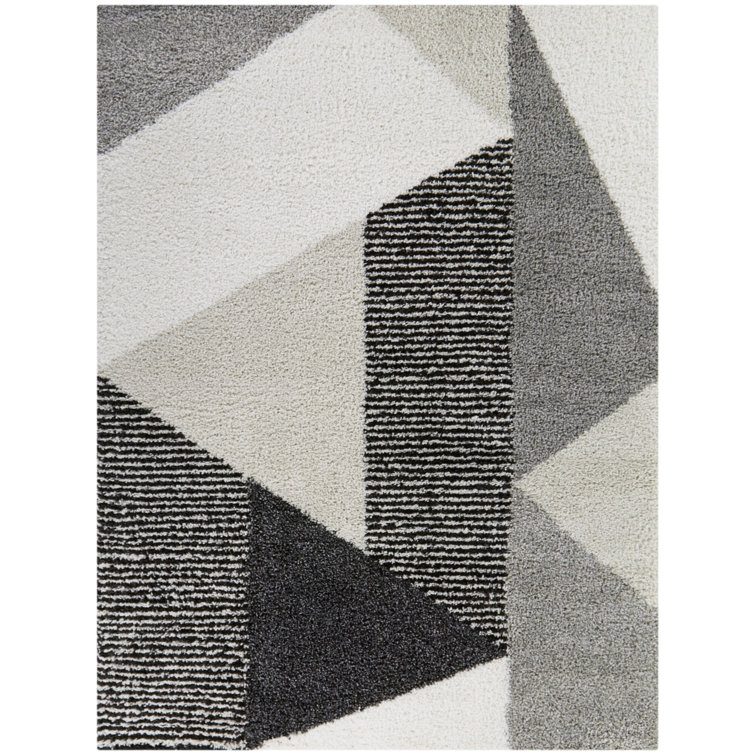 Tapis gris à poils longs Aiman