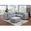 Mobilier de salon avec repose-pieds gris clair en tissu Dorris 1pc