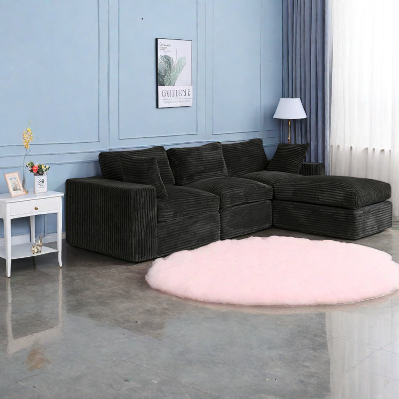 Canapé modulaire Compression Chenille 108 po Modern Home Living