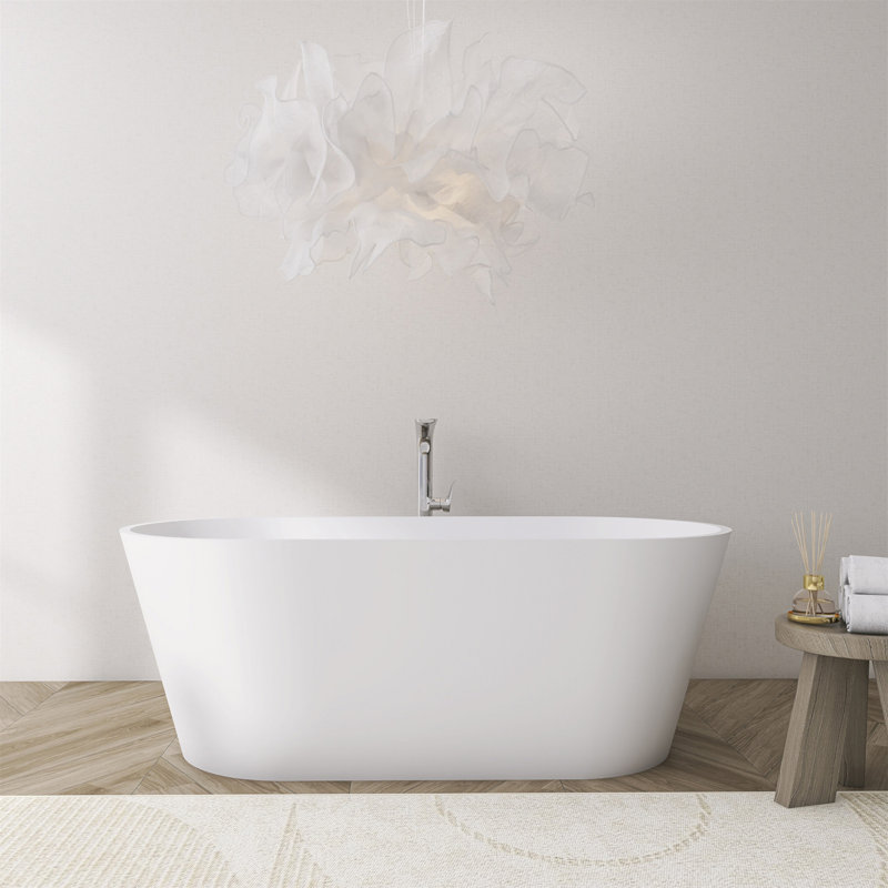 Baignoire de trempage autoportante de 63 pouces pour salle de bain