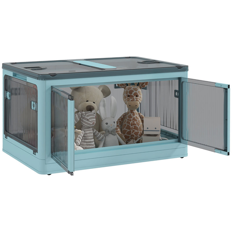 Stackable Storage Bins with Lids, Wheels, and Collapsible
