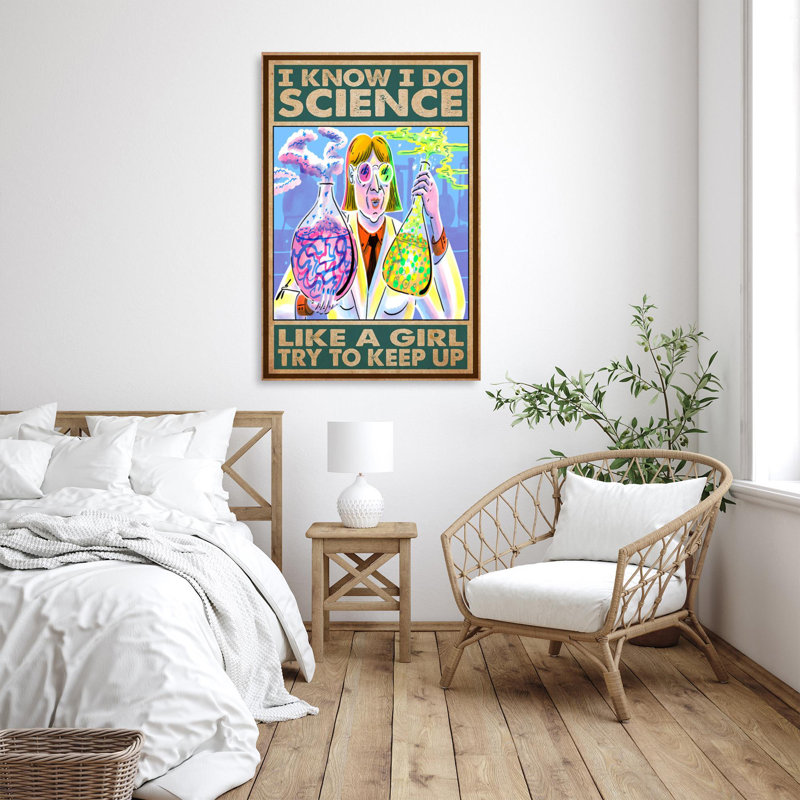 Maddyx I Know I Do Science - 1 pièce, reproduction d'art graphique sur toile tendue, H 20 po x l 16 po x P 1,25 po