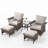Chaises d'extérieur en osier toutes saisons avec repose-pieds et table d'appoint-126713475