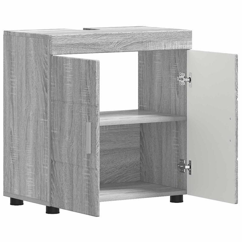  Bathroom Basin Cabinet With Storage 60 X 34 X 63 Cm, Grey Sonoma