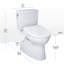 Vespin® II 1 GPF Elongated Floor Mounted Two-Piece Toilet (S7A Bidet Seat Included)