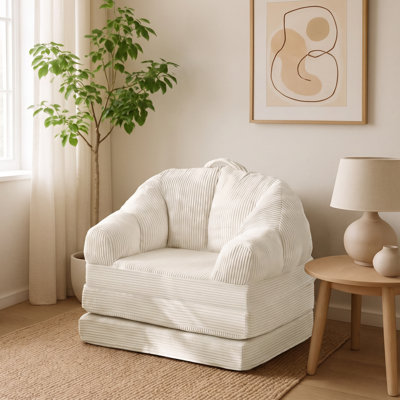 3-in-1 Boneless Convertible Folding Sofa Bed, Single Floor Sleeper Chair with Handle