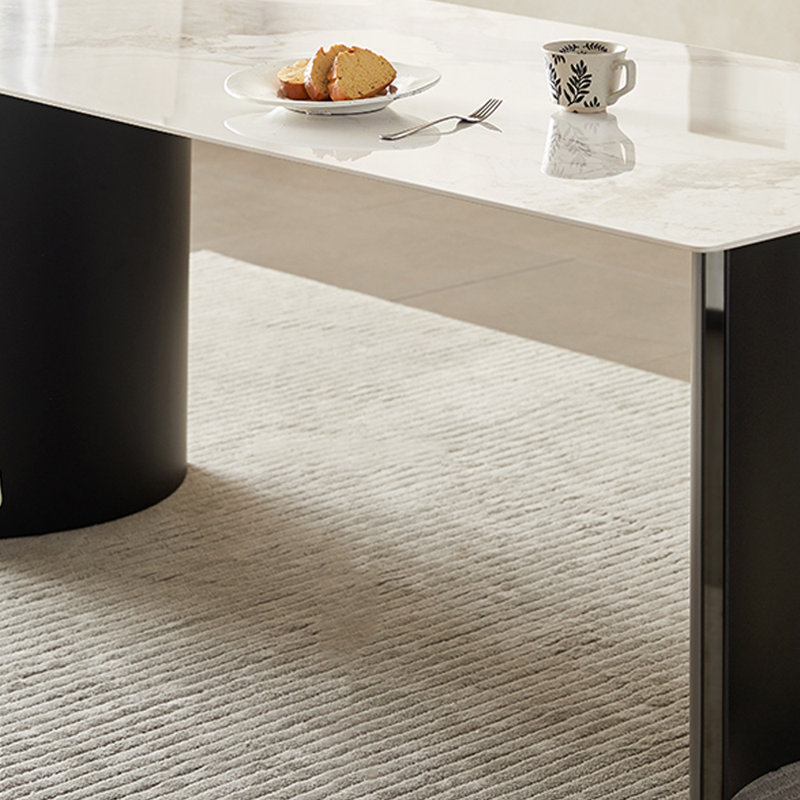 Table de salle à manger et chaise Simple Rock Plate, Bleu / beige, H 29,5 po x L 70,8 po x l 35,4 po