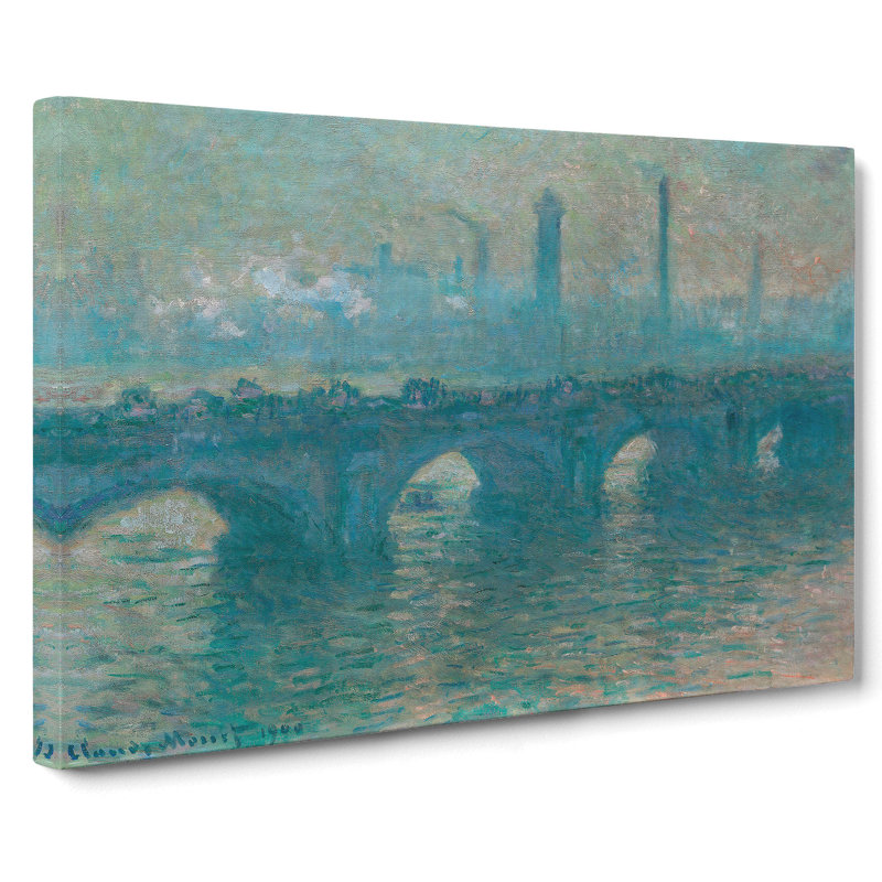 Waterloo Bridge In London Vol.4 by Claude Monet - Wrapped Canvas Painting, 35cm H x 50cm W x 3cm D