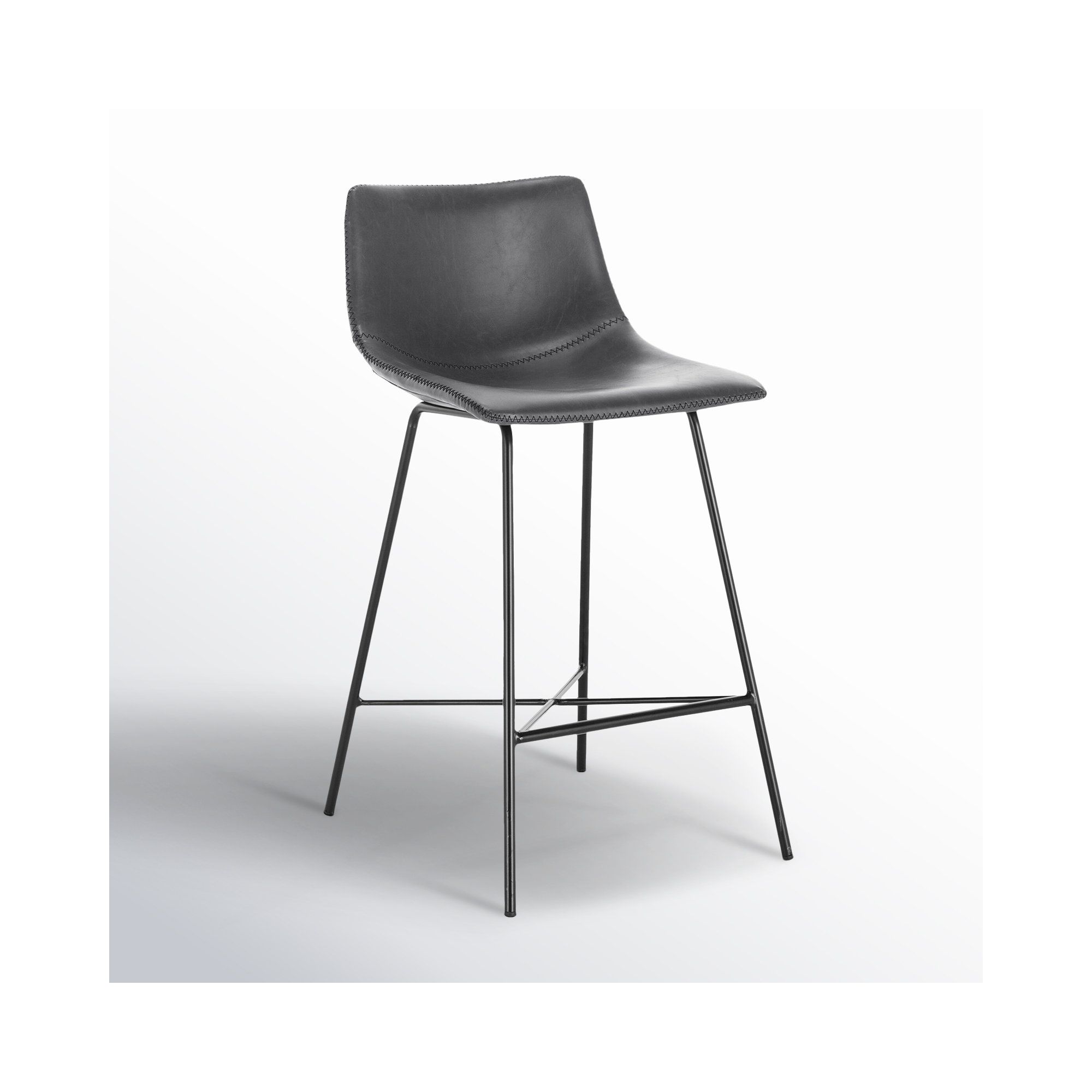 Paxton Leatherette Stool, Dark Gray