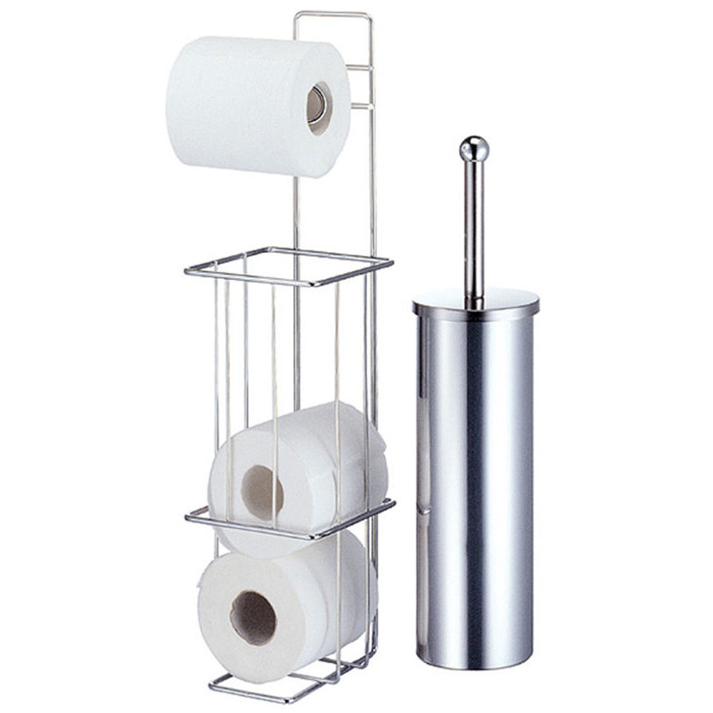 Toilet Brush and Toilet Roll Holder Set
