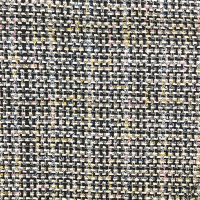 Bedford Fabric | Multicolor Woven Linen Fabric | Color Black