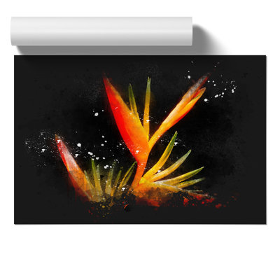 Bird of Paradise Flower Paint Splash - Frameless Print