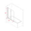 Jraty 39'' W x 55'' H Folding / Bi-Fold Frameless Tub Door in Black-97821108