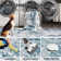 Redenhalk Washable Area Rug Blue Abstract Modern Room Rug Non Slip Soft Thin Simple Indoor Floor Carpet