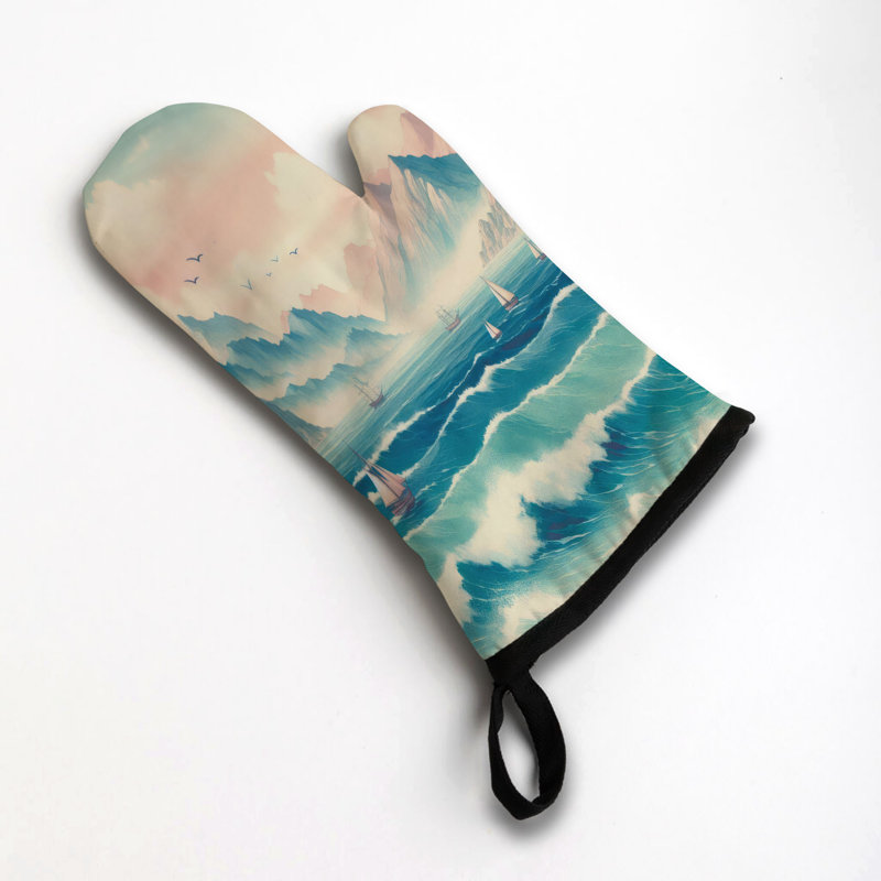 Ocean Flow Oven Mitt Cotton Twill