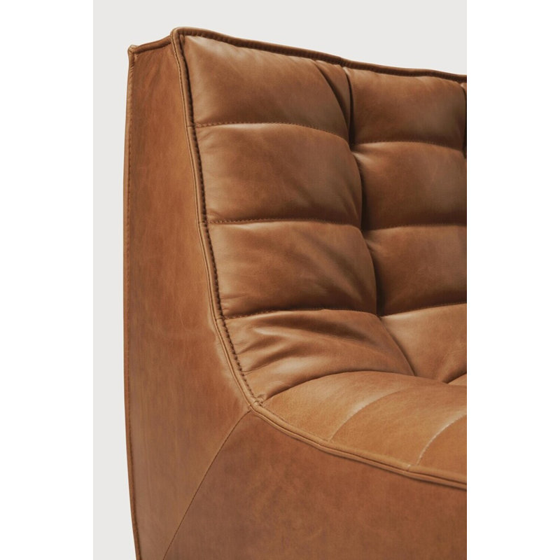 N701 Modular Sofa Set - Combo Left - 1 Seater + 3 Seater + 90° Round Corner, Old Saddle Genuine Leather